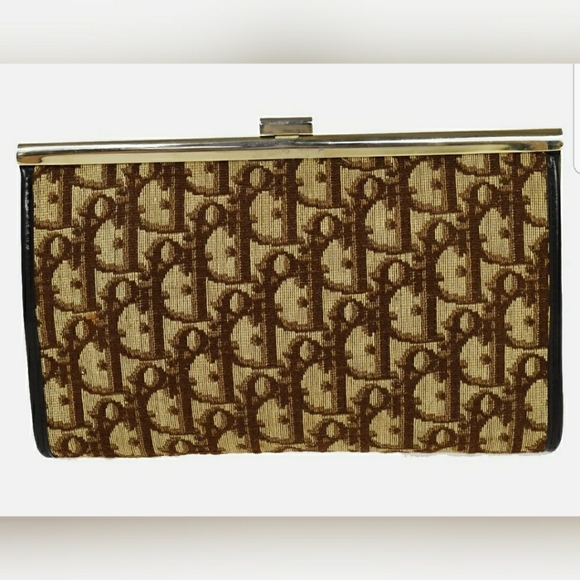 🌬CHRISTIAN DIOR Trotter Pattern Clutch Hand Bag C - Picture 3 of 11